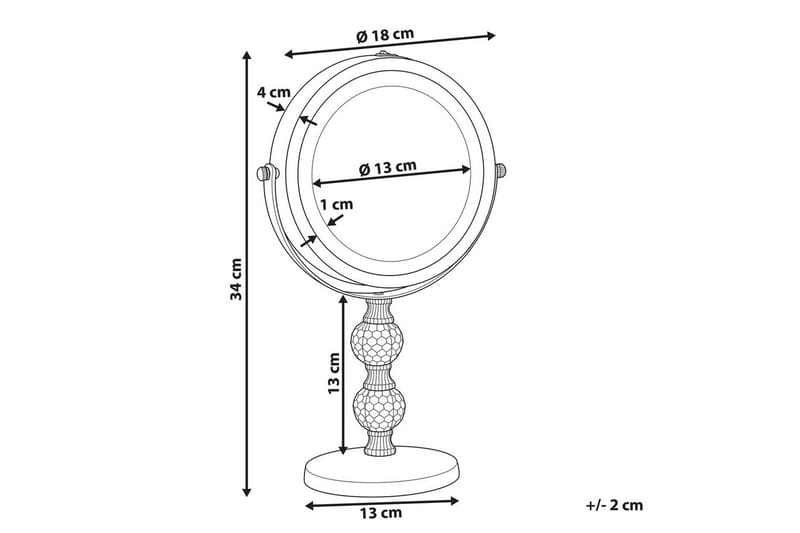 Sminkspegel Beliani Claira Guld GOLD - Talo & remontointi - Keittiö & kylpyhuone - Kylpyhuone - Kylpyhuonetarvikkeet