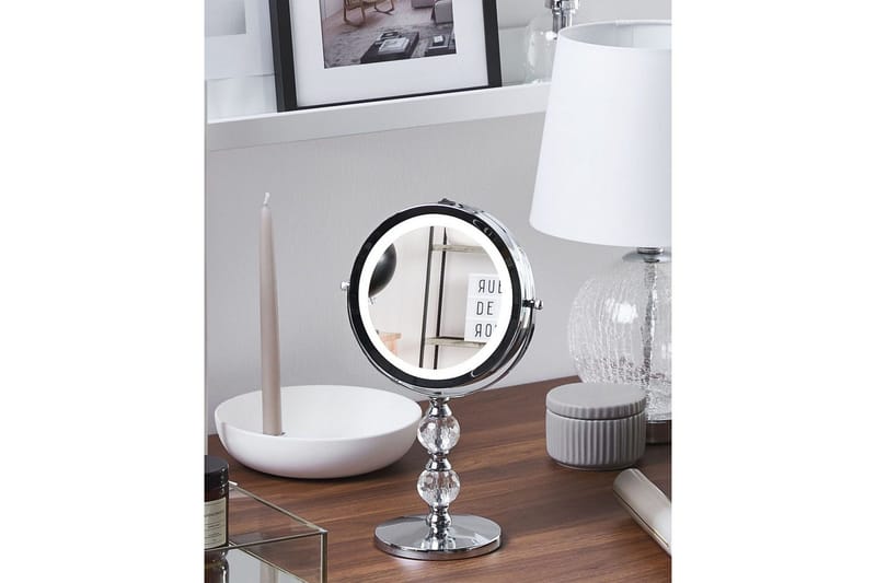 Sminkspegel Beliani Claira Guld Silver - Talo & remontointi - Keittiö & kylpyhuone - Kylpyhuone - Kylpyhuonetarvikkeet