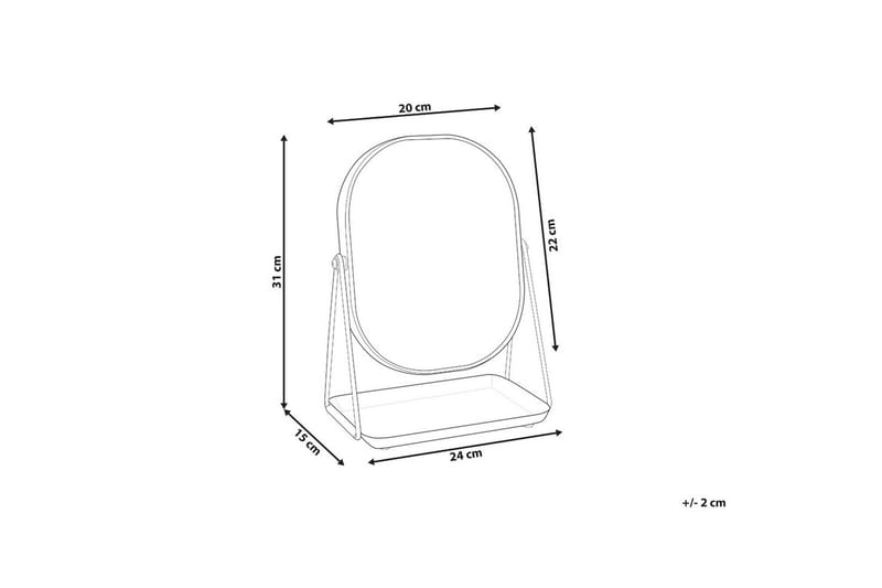 Sminkspegel Beliani Correze Guld/svart Black - Talo & remontointi - Keittiö & kylpyhuone - Kylpyhuone - Kylpyhuonetarvikkeet