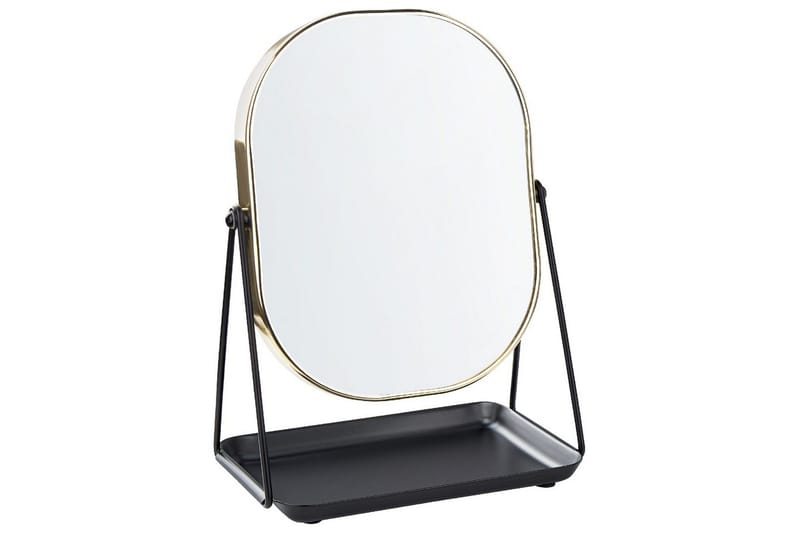 Sminkspegel Beliani Correze Guld/svart GOLD||Black - Talo & remontointi - Keittiö & kylpyhuone - Kylpyhuone - Kylpyhuonetarvikkeet