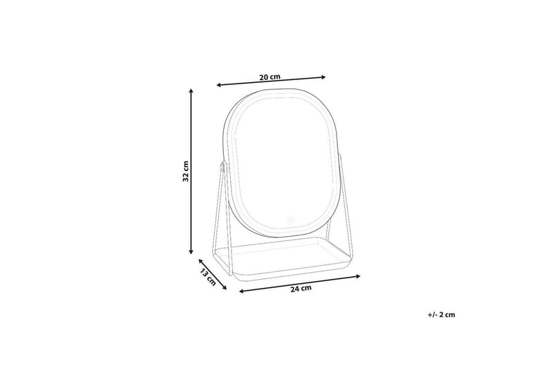 Sminkspegel Beliani Dordogne Guld/svart Silver||Black - Talo & remontointi - Keittiö & kylpyhuone - Kylpyhuone - Kylpyhuonetarvikkeet