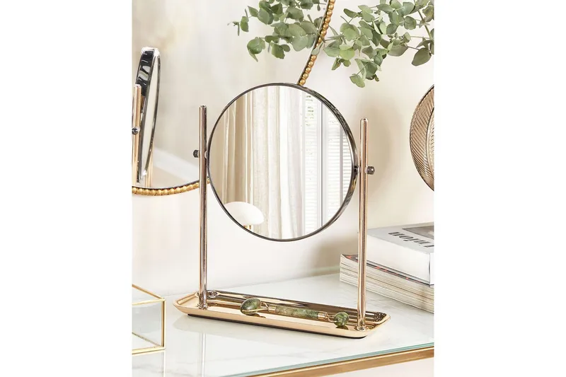 Sminkspegel Beliani Finistere GOLD||Black - Talo & remontointi - Keittiö & kylpyhuone - Kylpyhuone - Kylpyhuonetarvikkeet