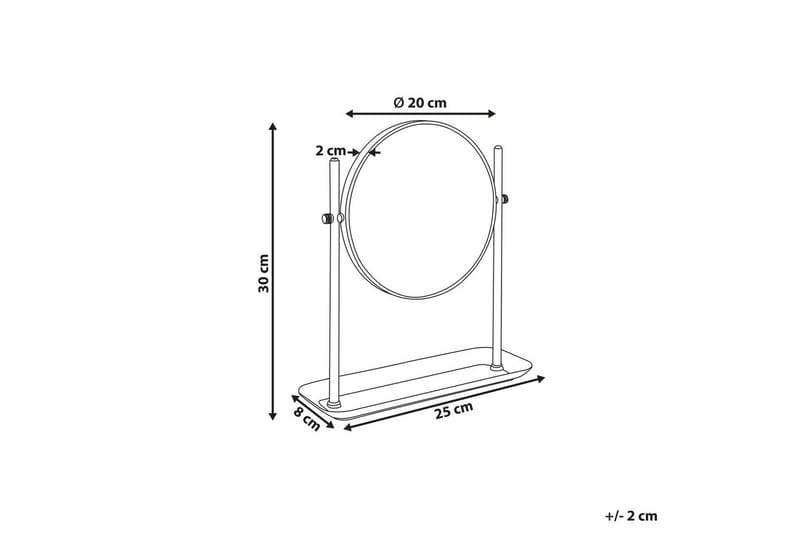 Sminkspegel Beliani Finistere GOLD||Black - Talo & remontointi - Keittiö & kylpyhuone - Kylpyhuone - Kylpyhuonetarvikkeet