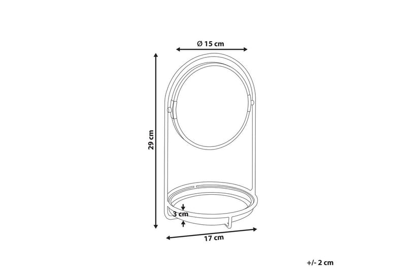 Sminkspegel Beliani Indre GOLD||Black - Talo & remontointi - Keittiö & kylpyhuone - Kylpyhuone - Kylpyhuonetarvikkeet