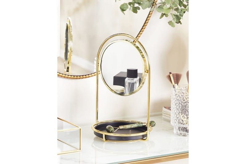 Sminkspegel Beliani Indre GOLD||Black - Talo & remontointi - Keittiö & kylpyhuone - Kylpyhuone - Kylpyhuonetarvikkeet