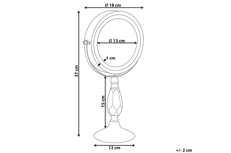 Sminkspegel Beliani Maury Guld GOLD VALUE_MISSING_3 - Talo & remontointi - Keittiö & kylpyhuone - Kylpyhuone - Kylpyhuonetarvikkeet