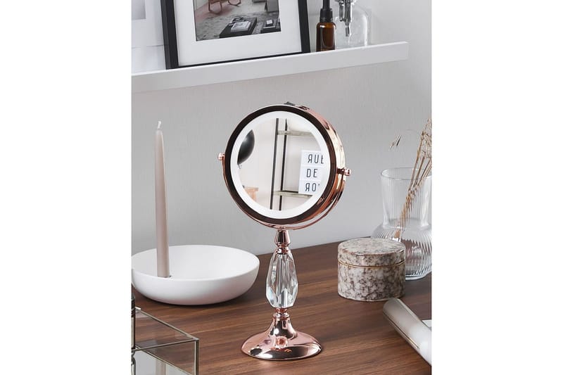 Sminkspegel Beliani Maury Guld GOLD VALUE_MISSING_3 - Talo & remontointi - Keittiö & kylpyhuone - Kylpyhuone - Kylpyhuonetarvikkeet