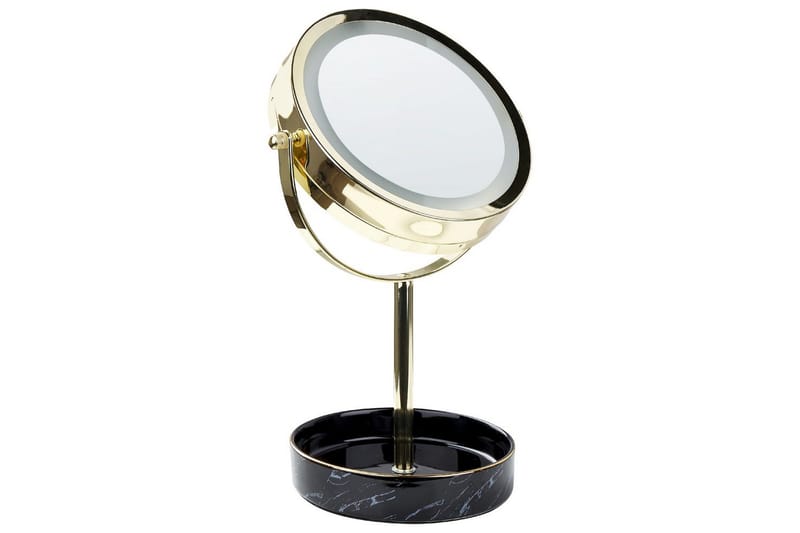 Sminkspegel Beliani Savoie Guld/Svart GOLD||Black - Talo & remontointi - Keittiö & kylpyhuone - Kylpyhuone - Kylpyhuonetarvikkeet