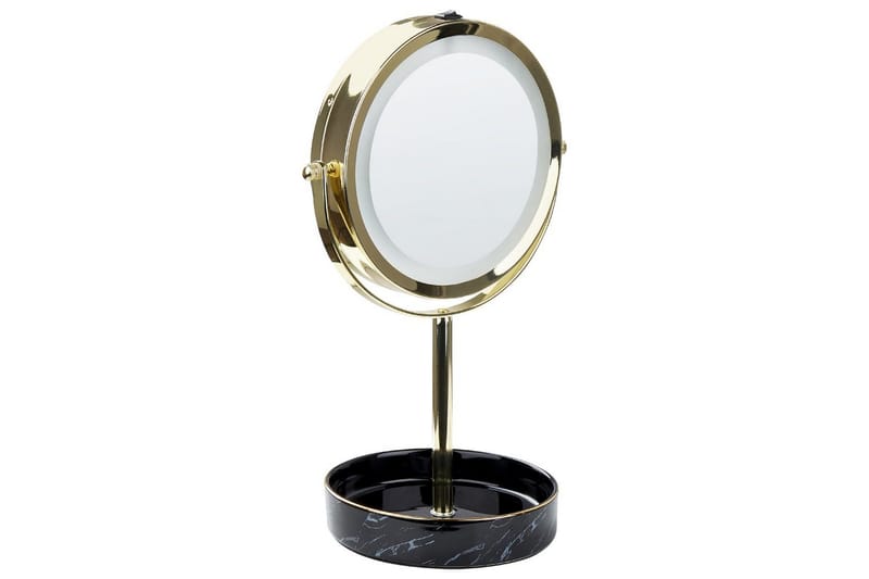 Sminkspegel Beliani Savoie Guld/Svart GOLD||Black - Talo & remontointi - Keittiö & kylpyhuone - Kylpyhuone - Kylpyhuonetarvikkeet
