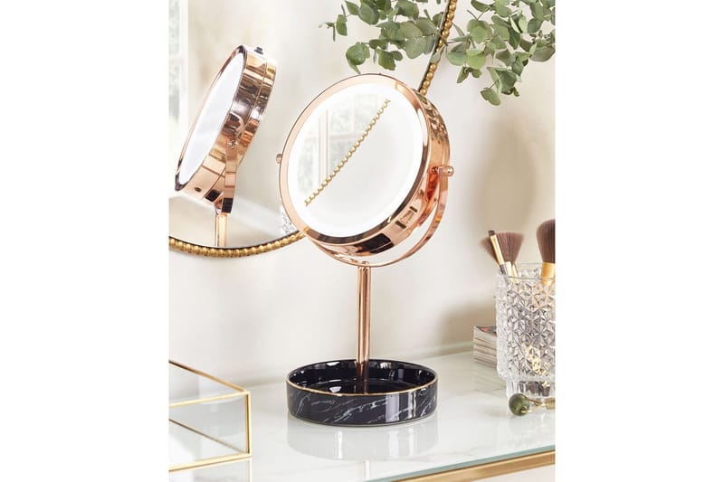 Sminkspegel Beliani Savoie Guld/Svart Rose||Black - Talo & remontointi - Keittiö & kylpyhuone - Kylpyhuone - Kylpyhuonetarvikkeet