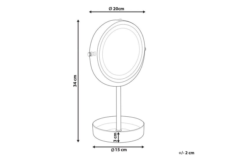 Sminkspegel Beliani Savoie Guld/Svart Rose||Black - Talo & remontointi - Keittiö & kylpyhuone - Kylpyhuone - Kylpyhuonetarvikkeet