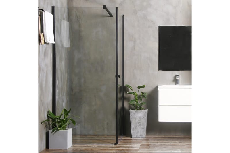 Bathlife Mångsidig Suihkukulma Suora Seinä | Suora Ovi Musta, 990 + 0100 cm