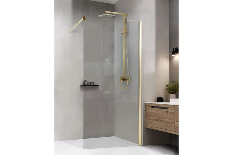Duschskärm GOLD 100x100x190 cm - Talo & remontointi - Keittiö & kylpyhuone - Kylpyhuone - Suihkukalusteet - Suihkuseinät