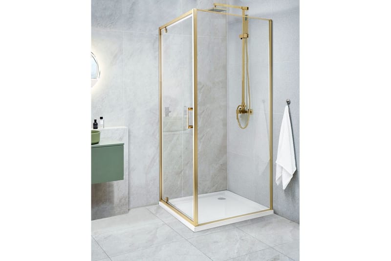 Duschväggar GOLD, Offwhite 70x70x185 cm - Talo & remontointi - Keittiö & kylpyhuone - Kylpyhuone - Suihkukalusteet - Suihkuseinät