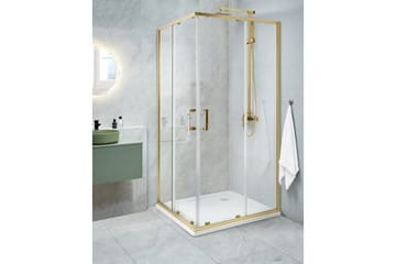 Duschväggar GOLD, White 90x90x185 cm - Talo & remontointi - Keittiö & kylpyhuone - Kylpyhuone - Suihkukalusteet - Suihkuseinät