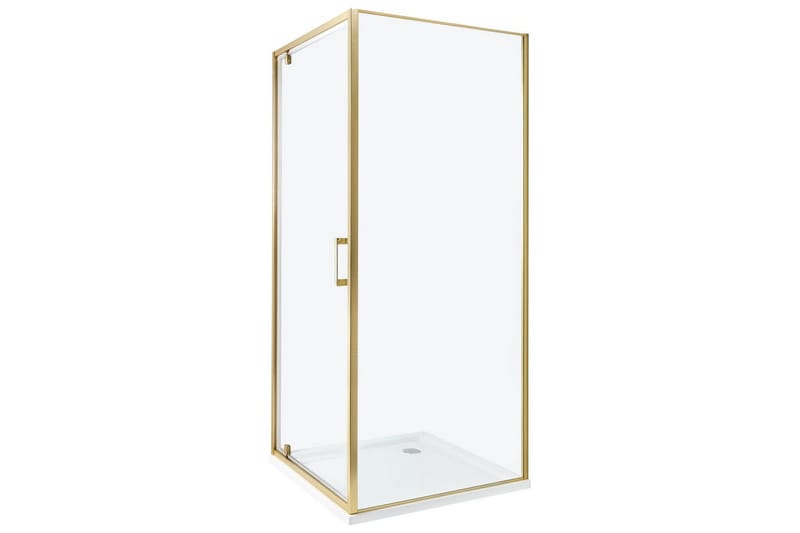Duschväggar Guld, Offwhite 80x80x185 cm