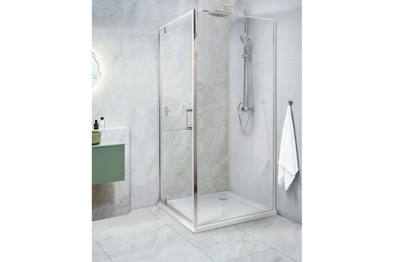 Duschväggar Silver, Offwhite 80x80x185 cm - Talo & remontointi - Keittiö & kylpyhuone - Kylpyhuone - Suihkukalusteet - Suihkuseinät