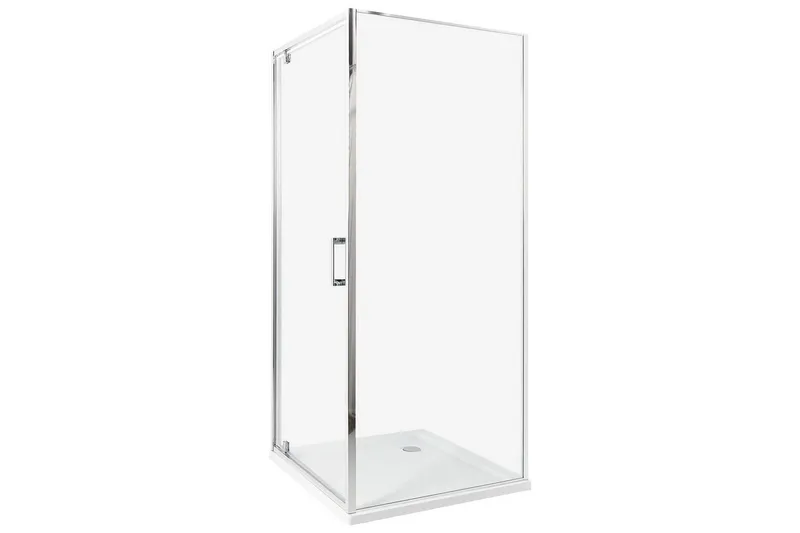 Duschväggar Silver, Offwhite 80x80x185 cm
