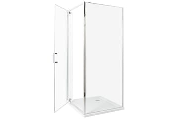 Duschväggar Silver, Offwhite 80x80x185 cm - Talo & remontointi - Keittiö & kylpyhuone - Kylpyhuone - Suihkukalusteet - Suihkuseinät