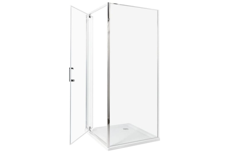Duschväggar Silver, Offwhite 80x80x185 cm - Talo & remontointi - Keittiö & kylpyhuone - Kylpyhuone - Suihkukalusteet - Suihkuseinät