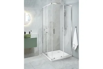 Duschväggar Silver, White 80x80x185 cm - Talo & remontointi - Keittiö & kylpyhuone - Kylpyhuone - Suihkukalusteet - Suihkuseinät