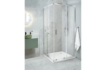 Duschväggar Silver, White 90x90x185 cm - Talo & remontointi - Keittiö & kylpyhuone - Kylpyhuone - Suihkukalusteet - Suihkuseinät