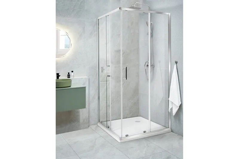 Duschväggar Silver, White 90x90x185 cm - Talo & remontointi - Keittiö & kylpyhuone - Kylpyhuone - Suihkukalusteet - Suihkuseinät