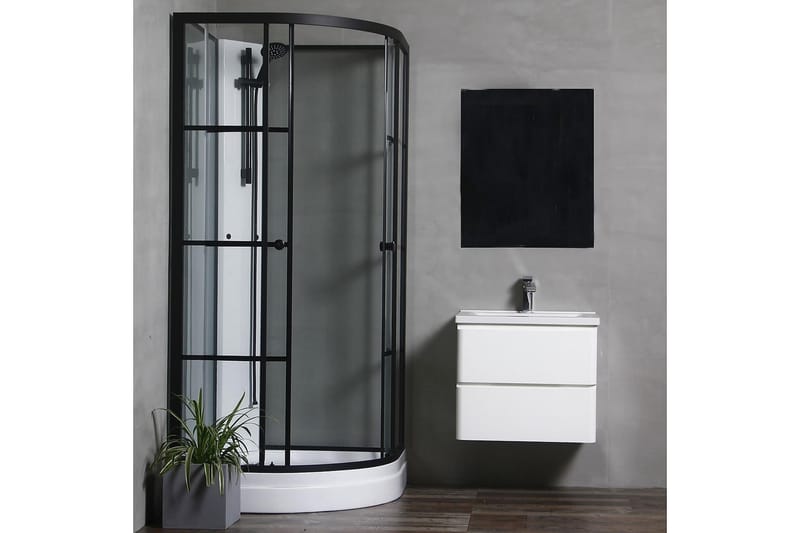 Suihkukaappi Bathlife Betrakta 80x80 cm - Musta/Valkoinen - Talo & remontointi - Keittiö & kylpyhuone - Kylpyhuone - Suihkukalusteet - Suihkukaapit