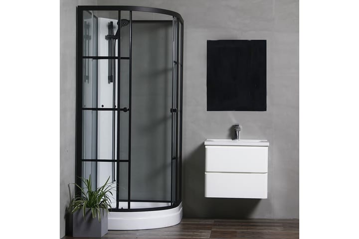 Suihkukaappi Bathlife Betrakta 90x90 cm - Musta/Valkoinen - Suihkukaapit