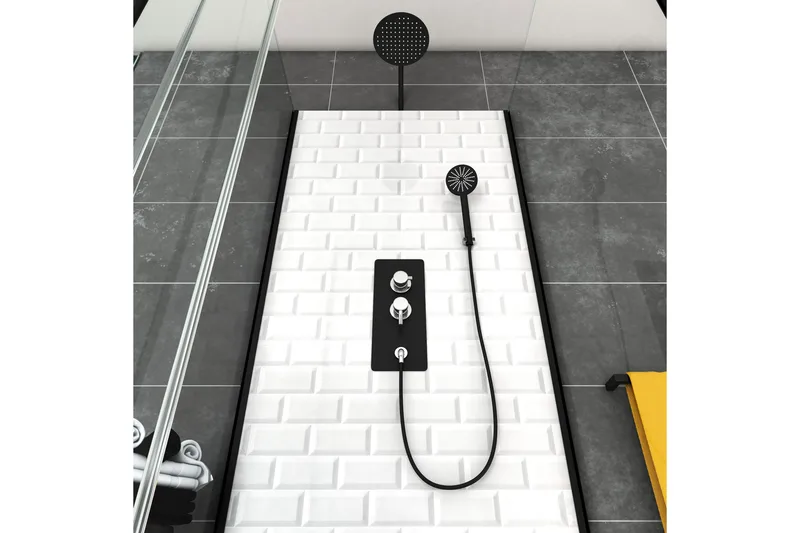 Suihkukaappi Botran 80x80 cm - MustaValkoinen - Talo & remontointi - Keittiö & kylpyhuone - Kylpyhuone - Suihkukalusteet - Suihkukaapit