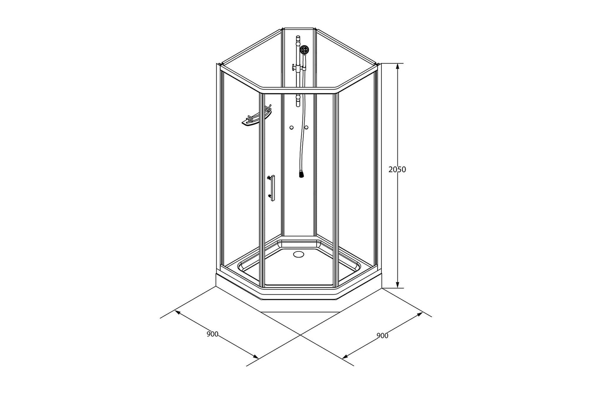 Suihkukaappi Ideal 90x90 cm Elegant - Valkoinen - Talo & remontointi - Keittiö & kylpyhuone - Kylpyhuone - Suihkukalusteet - Suihkukaapit