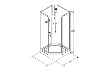 Suihkukaappi Ideal 90x90 cm Elegant - Valkoinen - Talo & remontointi - Keittiö & kylpyhuone - Kylpyhuone - Suihkukalusteet - Suihkukaapit