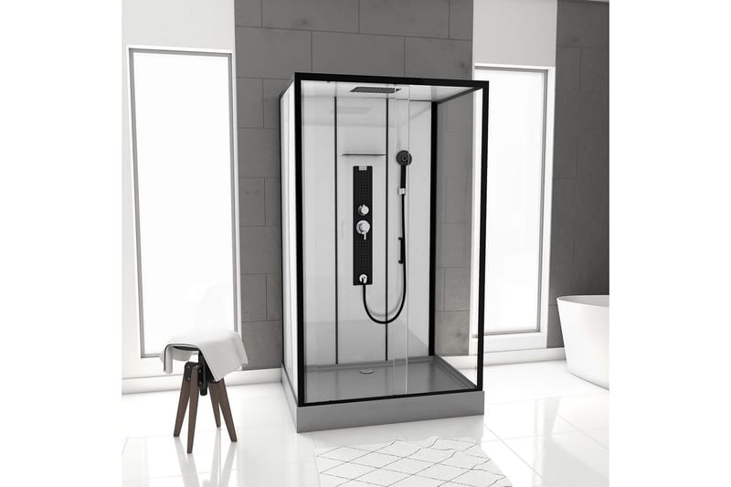 Suihkukaappi Sjuntorp 90x115 cm - Musta/Harmaa - Talo & remontointi - Keittiö & kylpyhuone - Kylpyhuone - Suihkukalusteet - Suihkukaapit