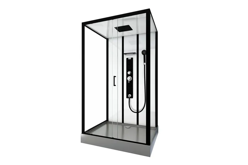 Suihkukaappi Sjuntorp 90x115 cm - Musta/Harmaa - Talo & remontointi - Keittiö & kylpyhuone - Kylpyhuone - Suihkukalusteet - Suihkukaapit