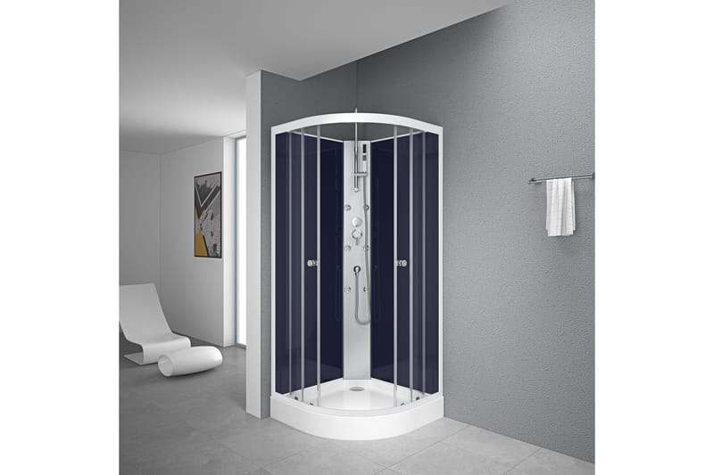 Suihkukaappi Tobol 84x84 cm, Turkoosi/Hopea