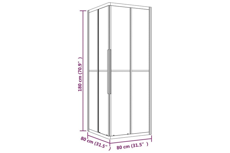 Suihkukaappi huurrettu ESG 80x80x180 cm musta - Talo & remontointi - Keittiö & kylpyhuone - Kylpyhuone - Suihkukalusteet - Suihkuseinät