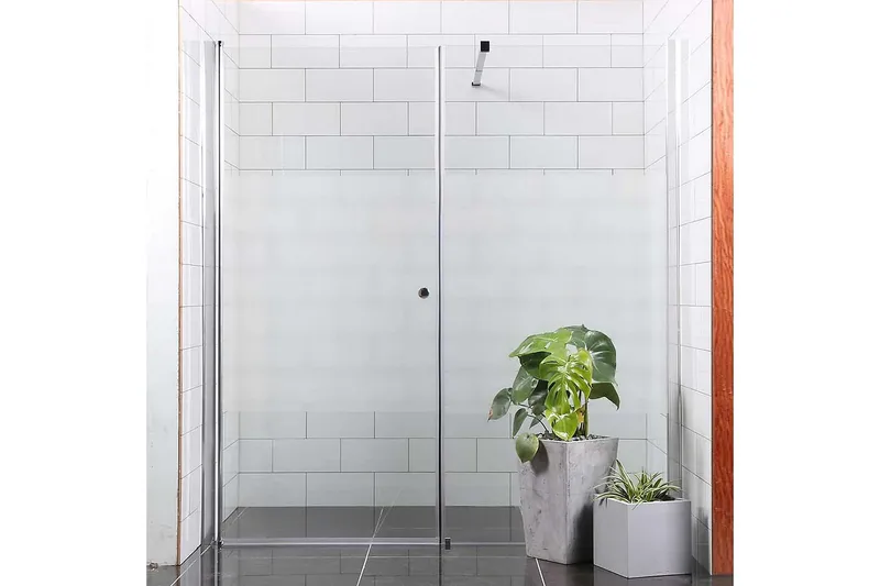 Suihkukulma Bathlife Mångsidig Suora Seinä 80x100 cm, Hopea/Osittain huurre