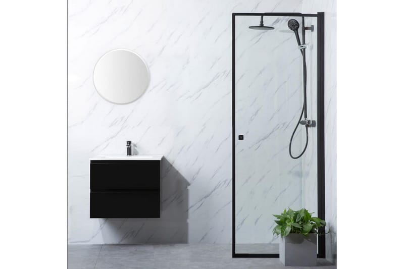 Suihkuovi Bathlife Profiili Suora 70 Ovi Musta, Musta
