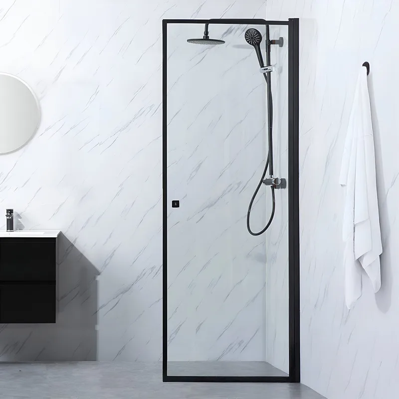 Suihkuovi Bathlife Profil, suora ovi 70, musta, Bathlife