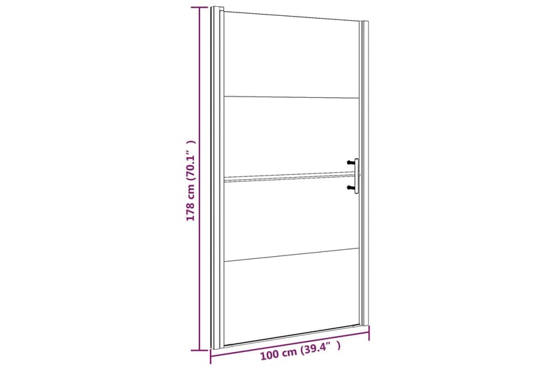 Suihkuovi 100x178 cm karkaistu puolihuurrettu lasi musta - Talo & remontointi - Keittiö & kylpyhuone - Kylpyhuone - Suihkukalusteet - Suihkuovi