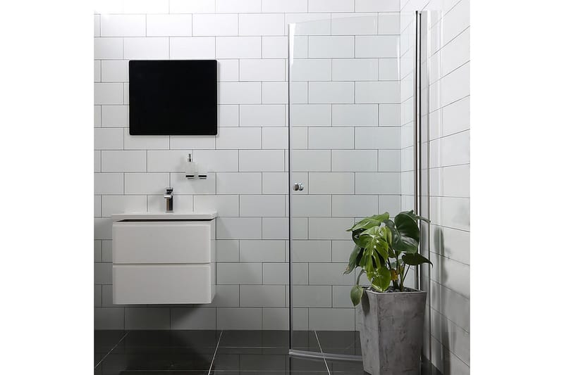 Suihkuovi Bathlife Mångsidig 45° Ovi  70x70 cm, Hopea/Kirkas lasi