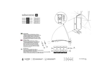 Suihkuovi Bathlife Mångsidig 45° Ovi  70x70 cm - Hopea/Kirkas lasi - Talo & remontointi - Keittiö & kylpyhuone - Kylpyhuone - Suihkukalusteet - Suihkuovi