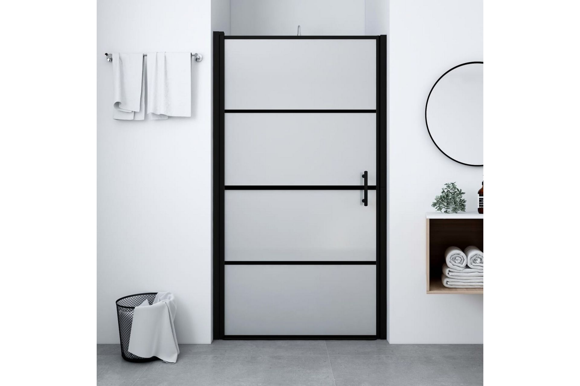 Suihkuovi karkaistu huurrelasi 100x178 cm musta - Talo & remontointi - Keittiö & kylpyhuone - Kylpyhuone - Suihkukalusteet - Suihkuovi