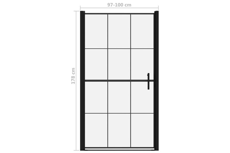 Suihkuovi karkaistu lasi 100x178 cm musta - Talo & remontointi - Keittiö & kylpyhuone - Kylpyhuone - Suihkukalusteet - Suihkuovi