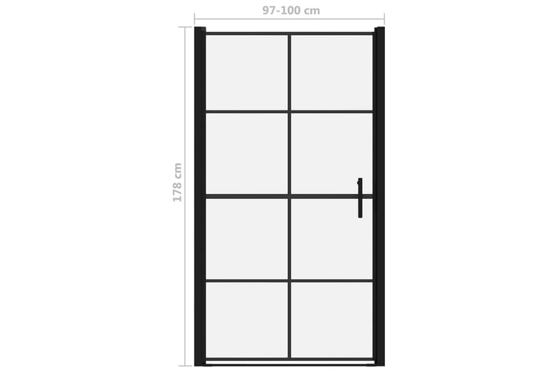 Suihkuovi karkaistu lasi 100x178 cm musta - Talo & remontointi - Keittiö & kylpyhuone - Kylpyhuone - Suihkukalusteet - Suihkuovi