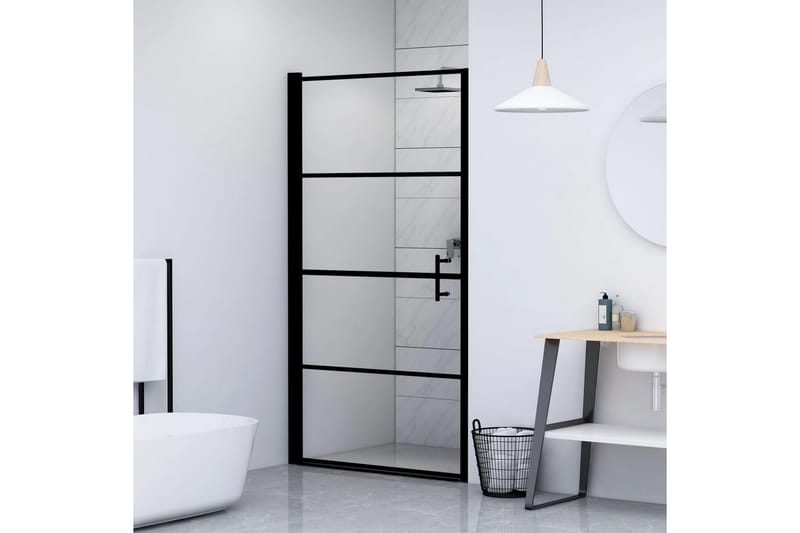 Suihkuovi karkaistu lasi 91x195 cm musta - Talo & remontointi - Keittiö & kylpyhuone - Kylpyhuone - Suihkukalusteet - Suihkuovi