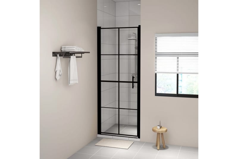 Suihkuovi karkaistu lasi 91x195 cm musta - Talo & remontointi - Keittiö & kylpyhuone - Kylpyhuone - Suihkukalusteet - Suihkuovi