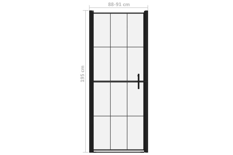 Suihkuovi karkaistu lasi 91x195 cm musta - Talo & remontointi - Keittiö & kylpyhuone - Kylpyhuone - Suihkukalusteet - Suihkuovi