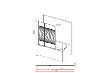 Suihkuseinä Almunge 140 cm - Musta - Talo & remontointi - Keittiö & kylpyhuone - Kylpyhuone - Suihkukalusteet - Suihkuseinät
