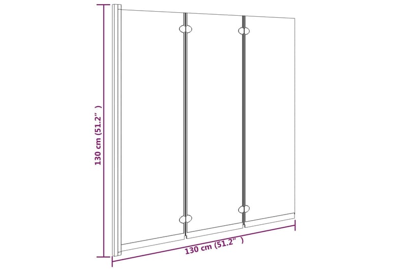 Kokoontaittuva suihkukaappi 3 paneelia 130x130 cm ESG musta - Talo & remontointi - Keittiö & kylpyhuone - Kylpyhuone - Suihkukalusteet - Suihkuseinät